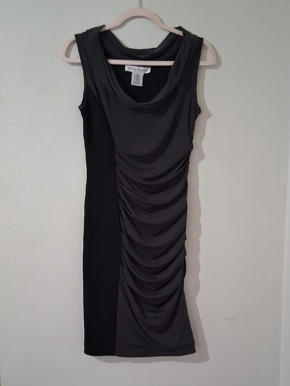 Maggy London Black And Grey Fitted Dress